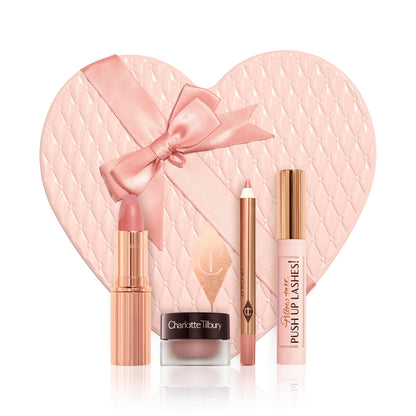 Charlotte Tilbury Pillow Talk Icons on the go kit — 4-piece makeup set in nude-pink tones