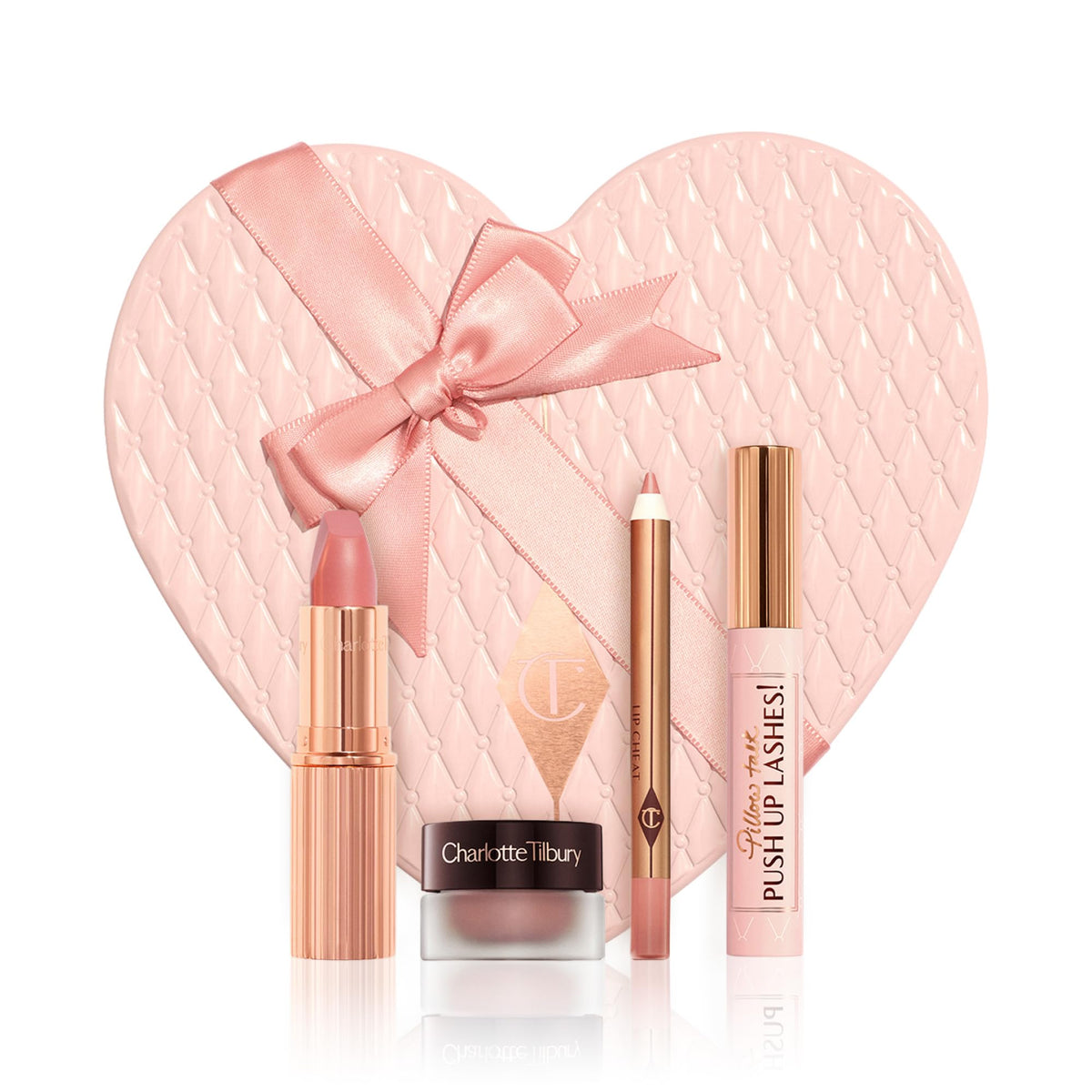 Charlotte Tilbury Pillow Talk Icons on the go kit — 4-piece makeup set in nude-pink tones
