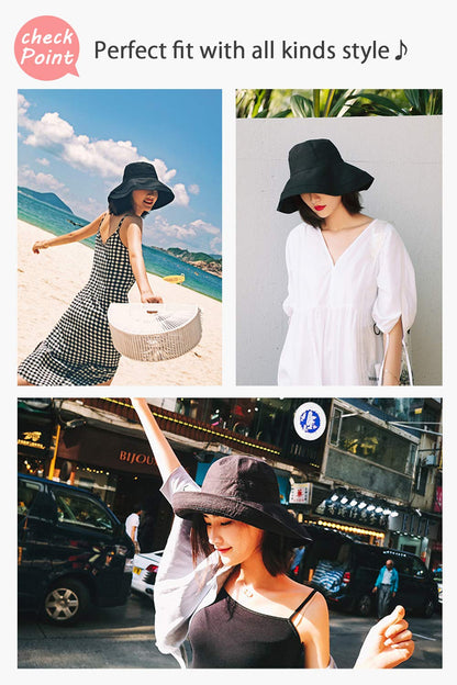 DRIONO wide brim bucket hat — UPF50+ sun protection and adjustable brim