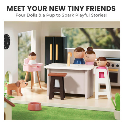 Tiny Land doll house — Modern family design with 53 pieces of furniture