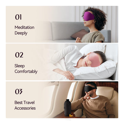 Weighted sleep mask — 3D contoured design with adjustable strap, 2 pack