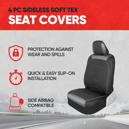 Vehicle seat cover — Premium black cloth for front seats with removable headrests