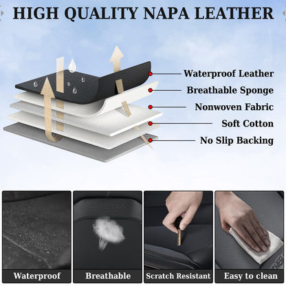 Coverado automotive seat cover — luxury leather with lumbar support and waterproof design