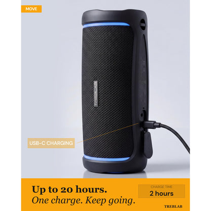 TREBLAB HD77 Bluetooth speaker — 360° sound with impactful bass and waterproof design