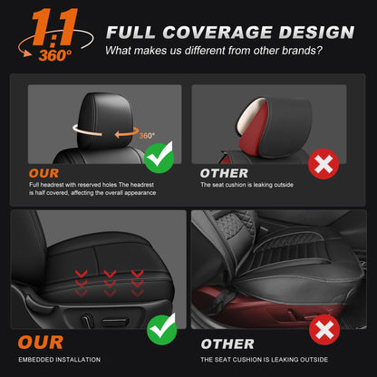 AOMSAZTO Tacoma seat covers - custom fit faux leather for Toyota Tacoma 2024-2026