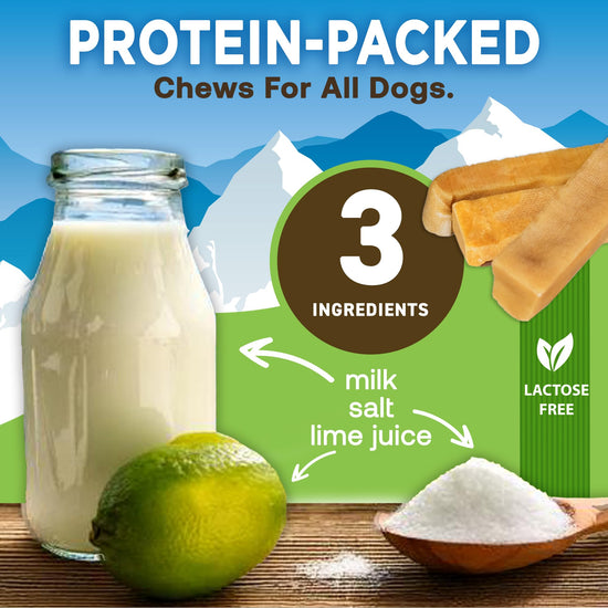 EcoKind Premium Yak cheese chew for large breed dogs, all natural and high protein.