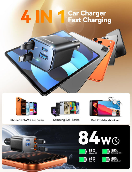 JOYROOM charging adapter with retractable design and 4 in 1 functionality 2025 upgrade