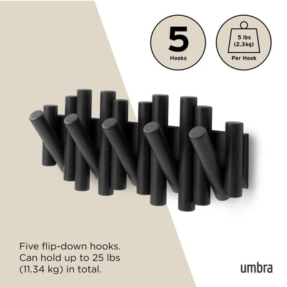 Umbra coat rack — wall-mounted design with hooks for storage