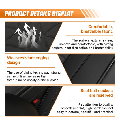 Vehicle seat cover — Luxury faux leather with storage pocket and anti-slip design