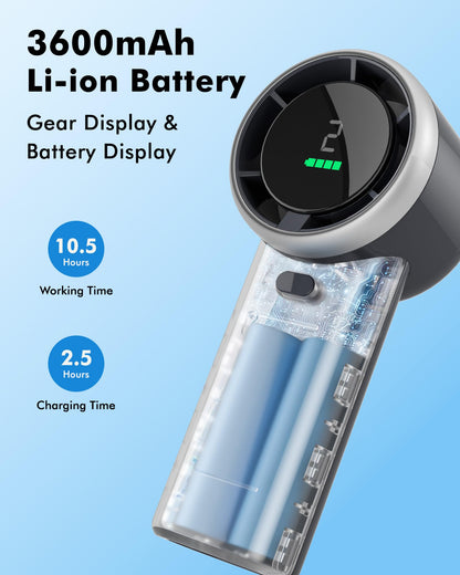 WHATOOK electric fan — portable mini fan with 10 hours battery life and USB rechargeability
