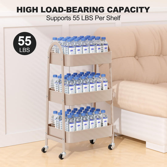 Utility cart wagon — EAGMAK metal storage cart with handle and lockable wheels
