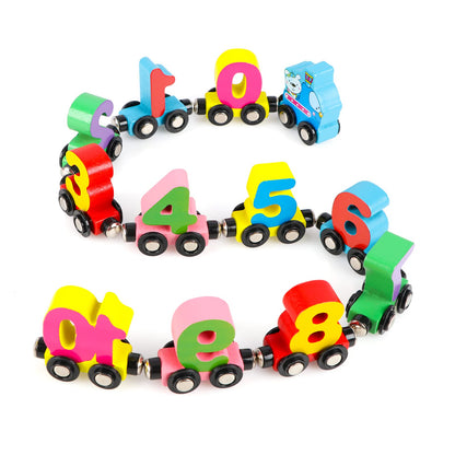 Wondertoys wooden alphabet train toy — 27 pieces included