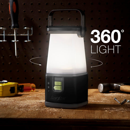 ENERGIZER electric lantern — WeatherReady, IPX4 water resistant and ultra bright battery powered light for camping and emergencies.