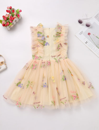 Dress — Confetti birthday princess with ruffle sleeves for girls 3-10T