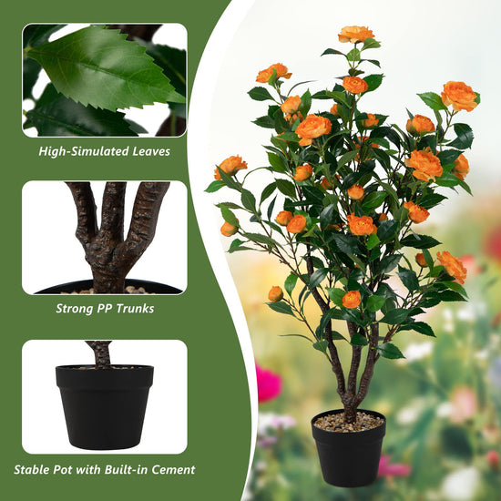 Goplus artificial camellia tree — realistic design and vibrant colors