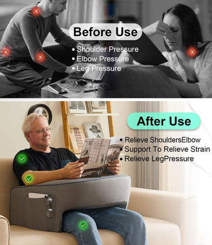 cooloo8 lap desk pillow with arm rest for gaming and reading