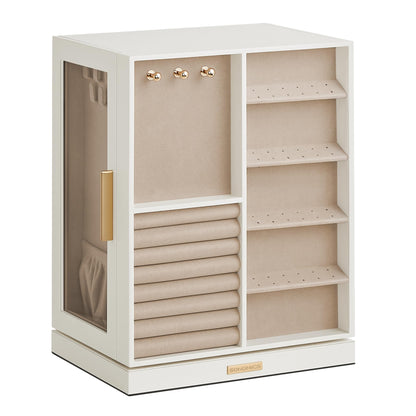 SONGMICS jewelry storage — 360° rotating design with glass window and spacious interior