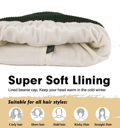 Wmcaps winter beanie — fleece lined soft warm knit hat for men and women
