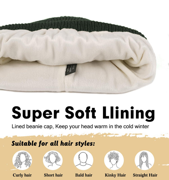 Wmcaps winter beanie — fleece lined soft warm knit hat for men and women