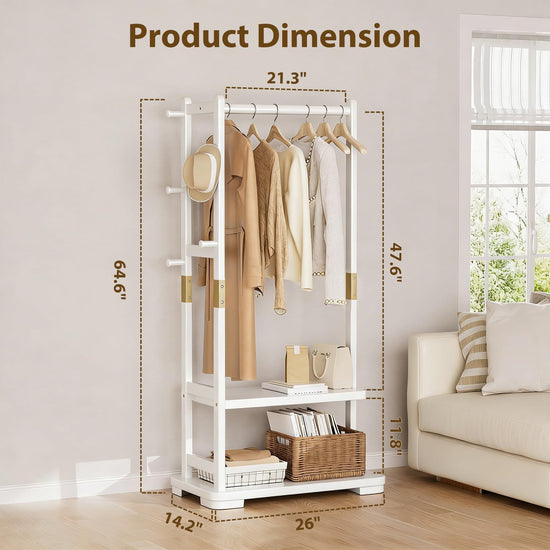 Solid Wood Clothes Rack