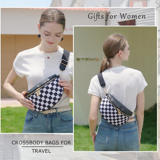 Eslcorri crossbody sling bag for women - anti theft leather fanny pack