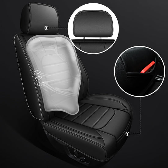 Vehicle seat cover — Custom fit leather for 2007-2026 Chevy Silverado and GMC Sierra.