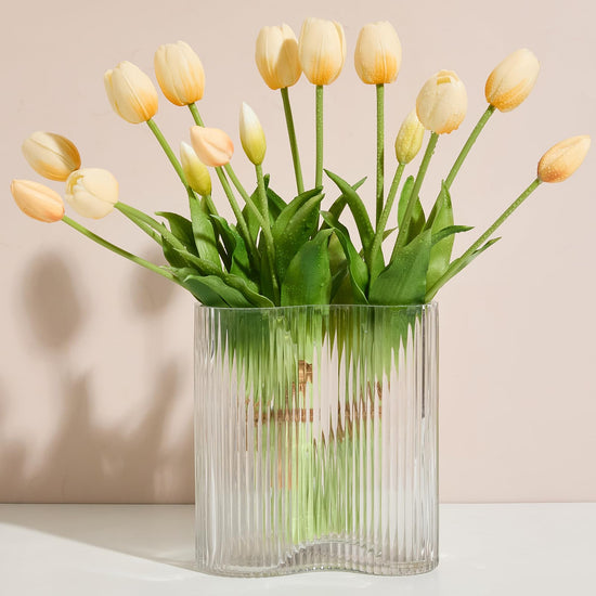 Amore Florals artificial tulip bouquet - real touch latex design in purple