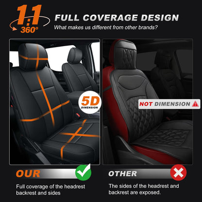 AOMSAZTO vehicle seat covers - Custom fit faux leather for Ford F150 and Super Duty crew cabs 2015-2026