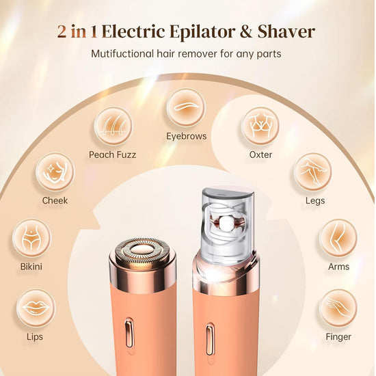 Silent Epilator for Women, 2-Speed Facial & Body Hair Remover, Smooth Glide Technology, for Face, Legs, Bikini & Arms