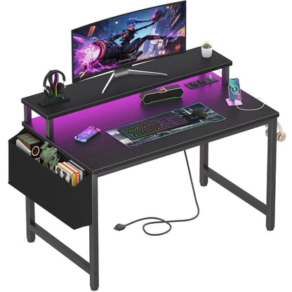Lufeiya desk with LED lights and power outlets