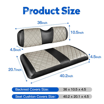 NOKINS golf cart seat cover kit — fits EZGO TXT 1994-2013 and RXV OEM front seats