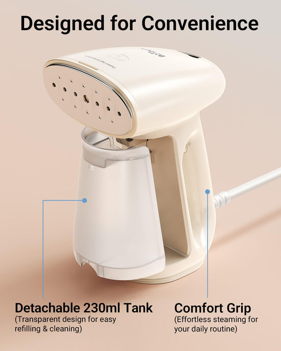 Bear steamer handheld garment steamer with auto-off and fast heat-up feature 230ml tank 1300w power for home and travel