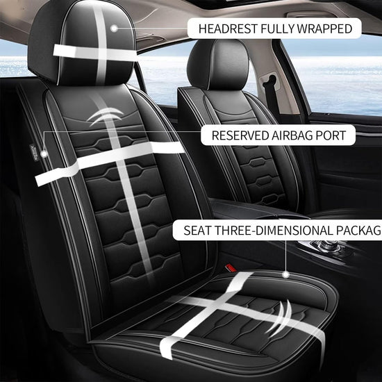 AOMSAZTO vehicle seat cover - custom fit for Audi Q5 2009-2026 black faux leather