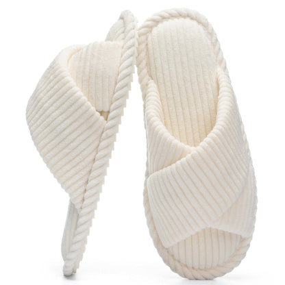 GOEWY slippers — Memory foam open toe slides with anti-skid sole for women