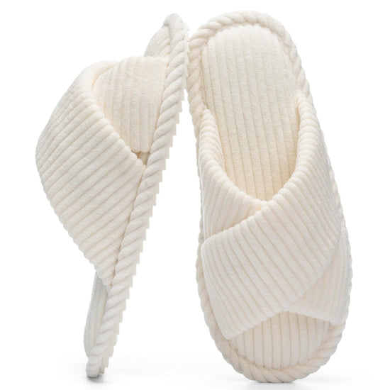 GOEWY slippers — Memory foam open toe slides with anti-skid sole for women
