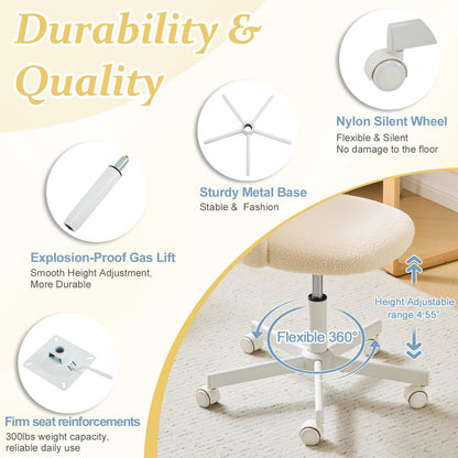 VINGLI desk chair with lumbar support and rolling swivel wheel