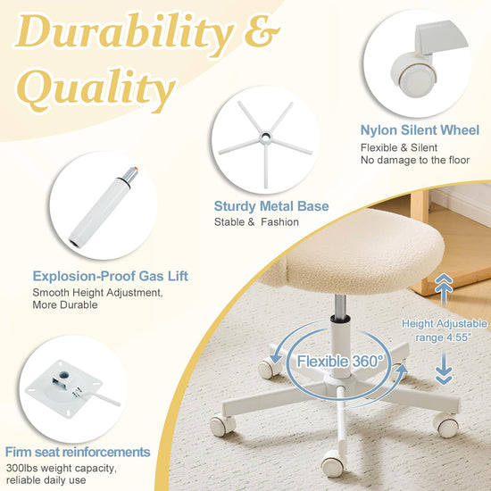 VINGLI desk chair with lumbar support and rolling swivel wheel