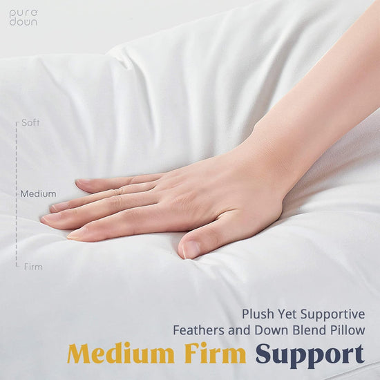 puredown goose feather and down bed pillow inserts - white color
