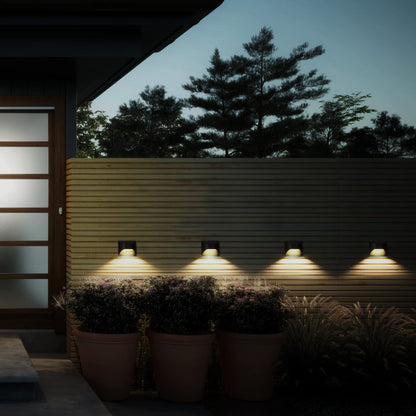 VWCYL+ Solar Fence Lights -Deck & Step & Stair Lights - Warm White/Daylight/Cool White Options for Yard Garden Deck Stair Step Fences,Waterproof（2-Pack）