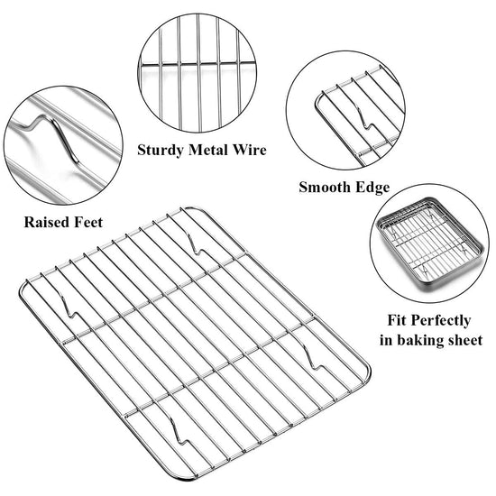 Wildone sheet pan - stainless steel with cooling rack set 2 sheets and 2 racks