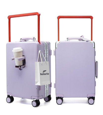 feilario suitcase with aluminum frame and spinner wheels, 20in/24in sizes available