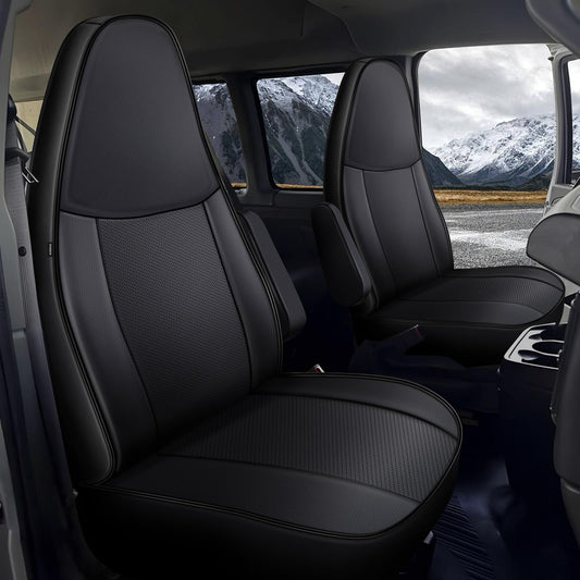 AOMSAZTO car seat covers — waterproof and wear-resistant for Chevy Express van 2010-2025.