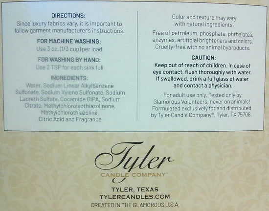 Tyler Glam Wash laundry detergent — Diva scent, 907g, HE safe