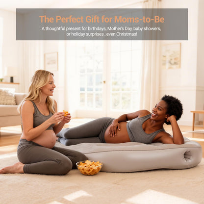 Body positioner — Inflatable pillow for stomach sleepers with belly and head hole