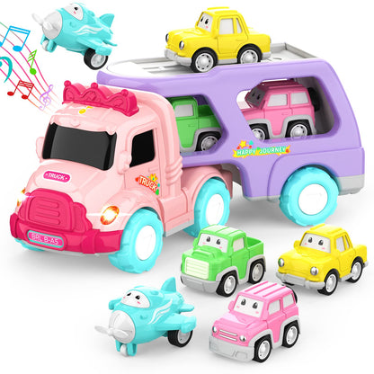 LASCOTON non-riding toy vehicle — 5-in-1 carrier truck with light and sound for toddlers