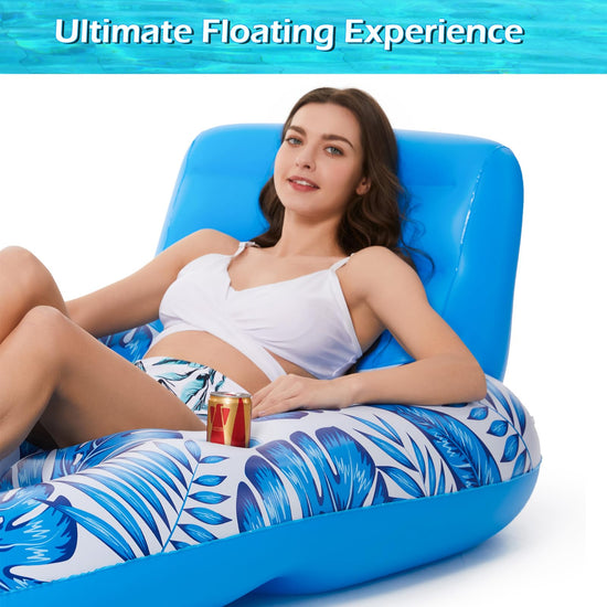 Water flotation device — Jasonwell inflatable lounger with cup holders
