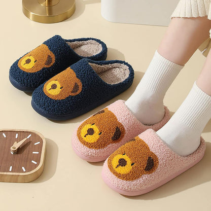 ULEL cute frog slippers — fuzzy memory foam winter shoes