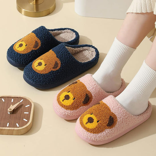 ULEL cute frog slippers — fuzzy memory foam winter shoes