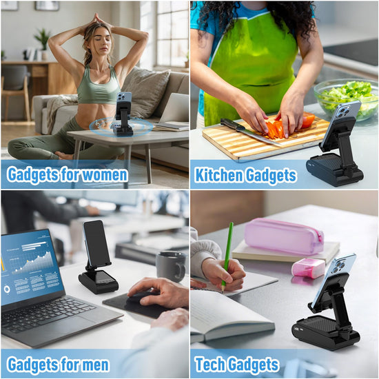 GLOPUS cell phone stand with wireless Bluetooth speaker