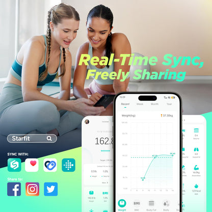 RunStar weigh scale — smart scale with 8-in-1 VA display and body composition app sync